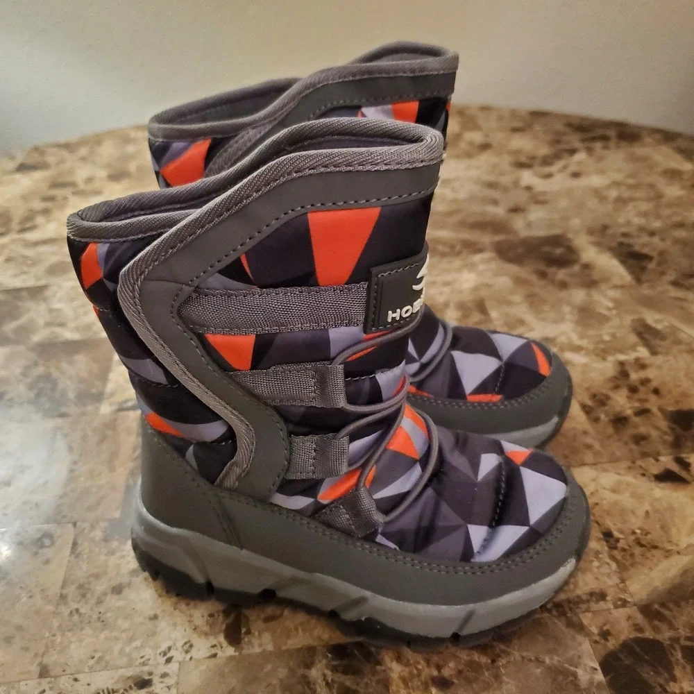 Hobibear Toddler Winter Snow Waterproof Boots Kids‎ Size 26EU/ 9.5US Gray Multi